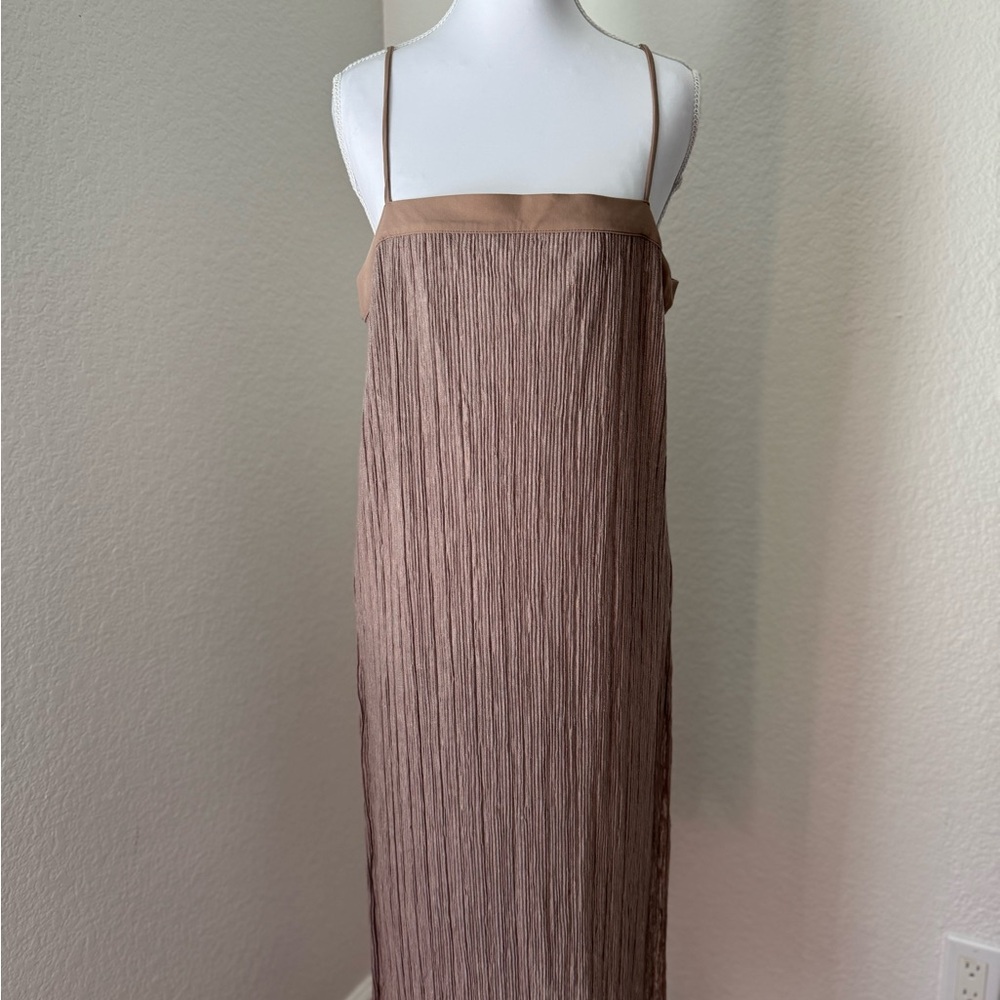 Zara Strapless Tan Dress